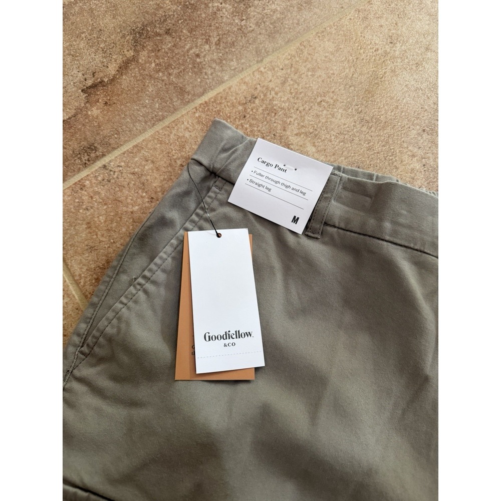 Men's Goodfellow Straight Leg Khaki Vintage Cargo Pants Size Medium NWT - Picture 3 of 7